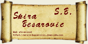 Spira Besarović vizit kartica